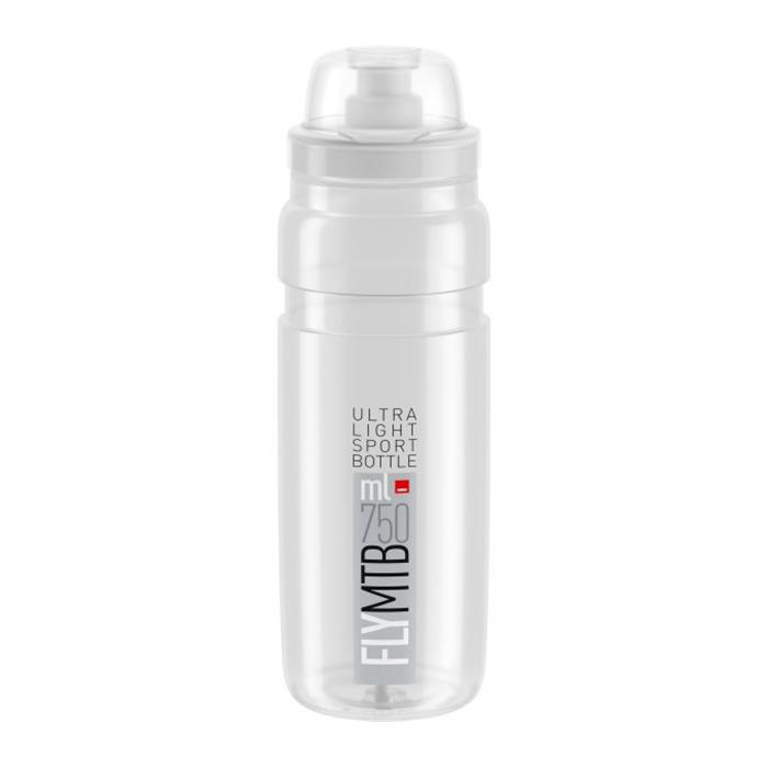 ELITE - Láhev Fly MTB čirá, logo šedé 750ml