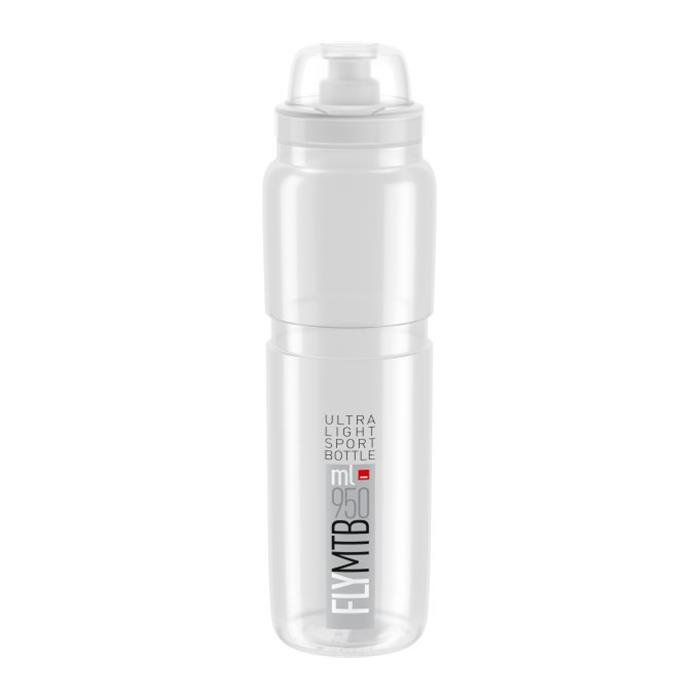 ELITE - Láhev Fly MTB čirá, logo šedé 950ml