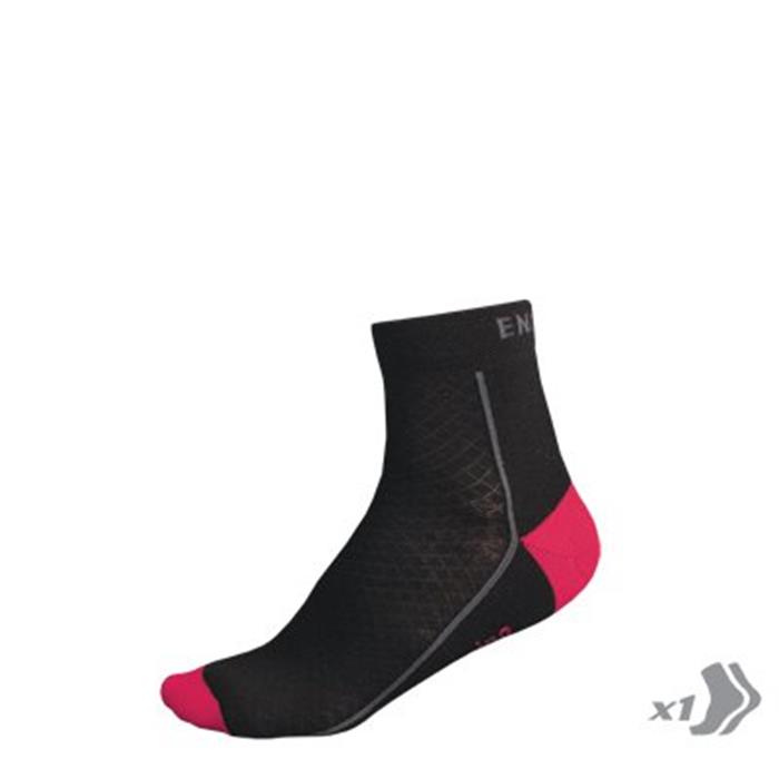 ENDURA - E0116PK Ponožky dámské zimní BaaBaa Merino black/hot pink 1pack