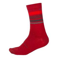 ENDURA - E1234RD Ponožky BaaBaa Merino II Stripe red 