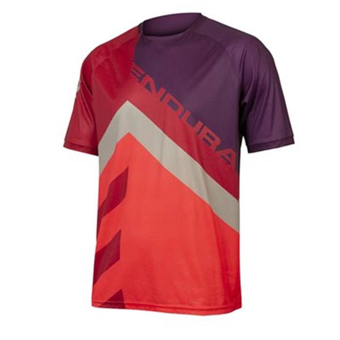 ENDURA - E3231PO dres pánský SingleTrack Print Tee LTD pomegranate