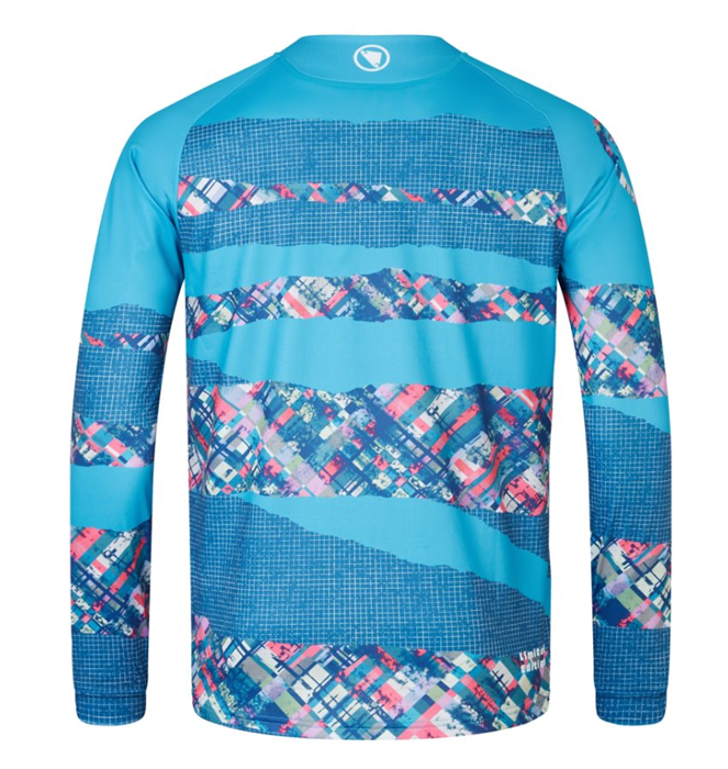 ENDURA - E5104BAB dres pánský Patchwork Tee LTD Printed L/S barra blue