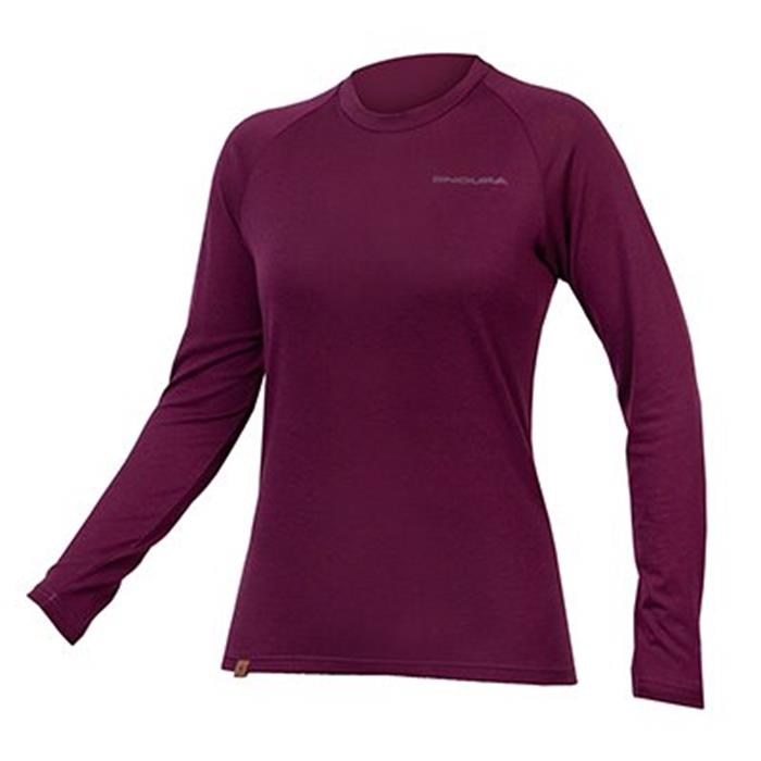 ENDURA - E6165AU triko dámské BaaBaa Blend L/S Baselayer aubergine