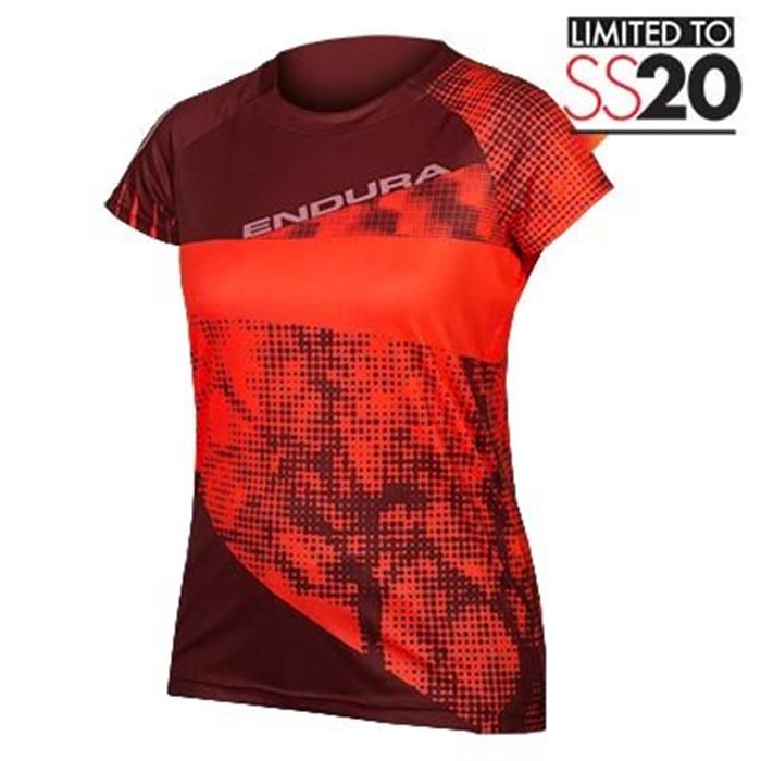 ENDURA - E6168CV dres dámský SingleTrack Dots T Hi-Viz coral