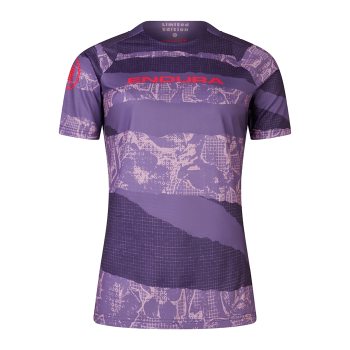 ENDURA - E6243BRA dres dámský Patchwork S/S Tee LTD bramble