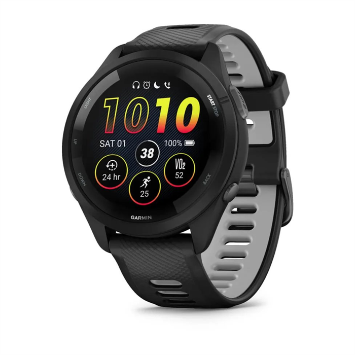 GARMIN - FORERUNNER 265 Black, silicone Black/Gray