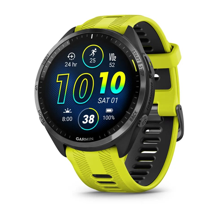 GARMIN - FORERUNNER 965 titan Carbon Grey DLC, Black, silicone Yellow/Black