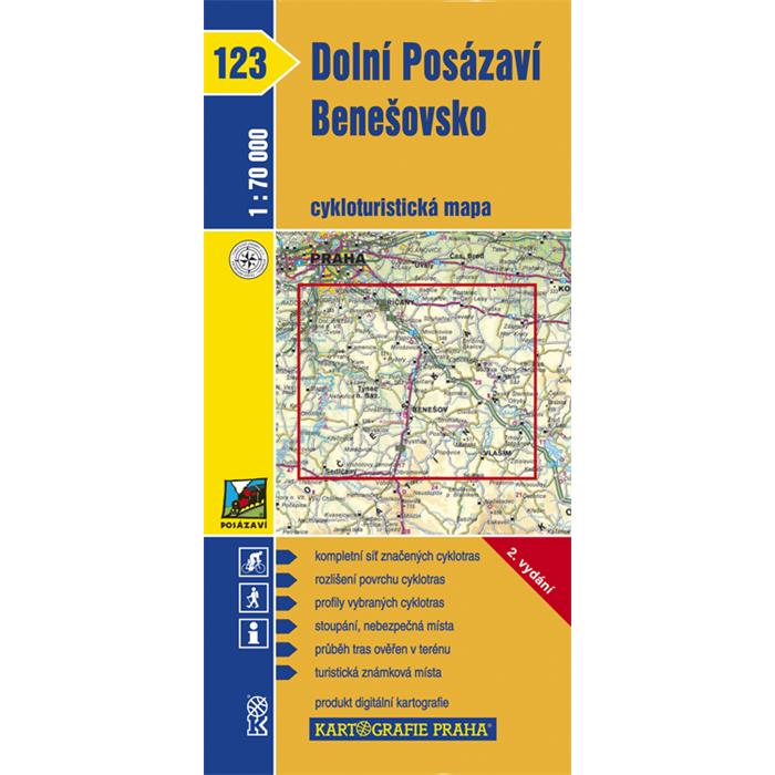 Kartografie - Cyklomapa 123 - Dolní Posázaví, Benešovsko