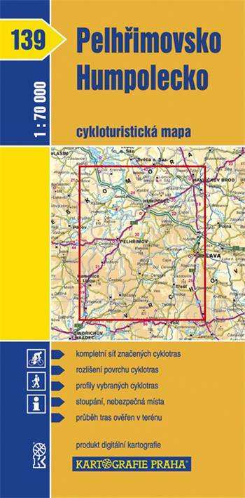 Kartografie - Cyklomapa 139 - Pelhřimovsko, Humpolecko