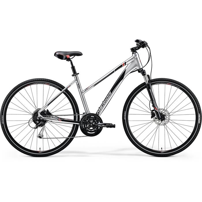 MERIDA CROSSWAY 100 Lady Shiny Dark Silver(Red/Black)