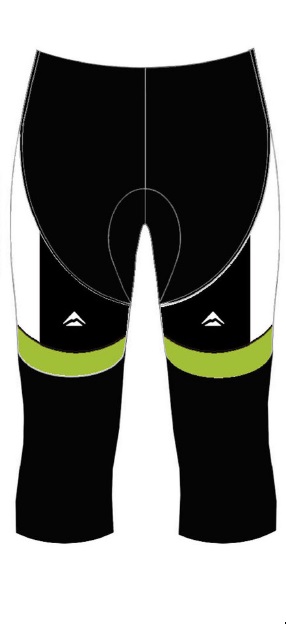 MERIDA - Kalhoty dámské 3/4 BASIC černo/bílo/zelené