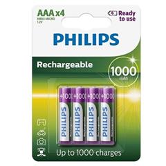 PHILIPS - baterie R3 NM 1000mAh - AAA (1,2V) - blistr 4ks