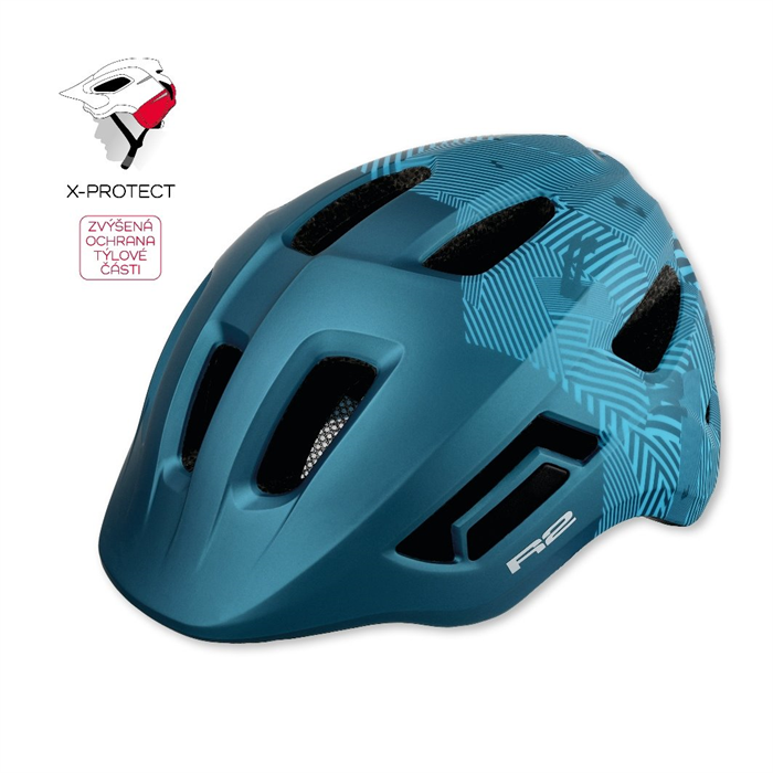 R2 - Přilba dětská ATH40C PULSE petrol modrá/světle modrá XS (48-52cm)