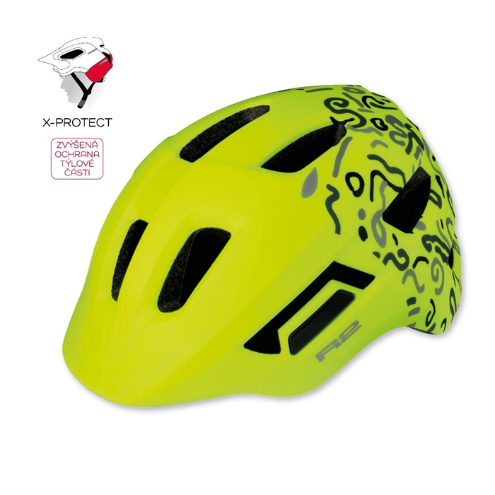 R2 - Přilba dětská ATH40G PULSE neon žlutá,šedá/matná XS (48-52cm)